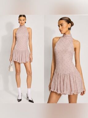 helsa the heavy crepe halter dress Helsa Heavy Crepe Halter Mini Dress by Helsa